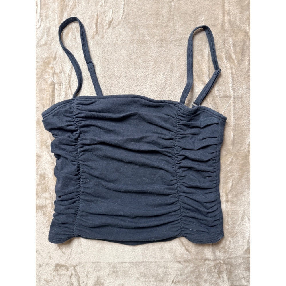Hollister Black Ruched Front Camisole Top‎  Womens Small S Y2K Festival Summer
